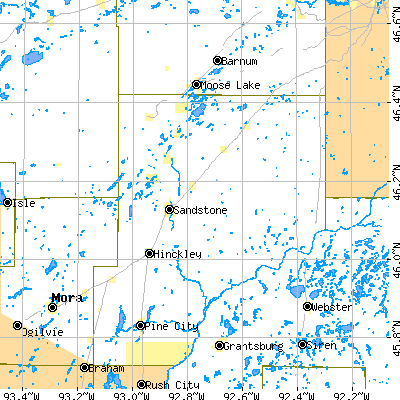 Zip code 55072 close-up map
