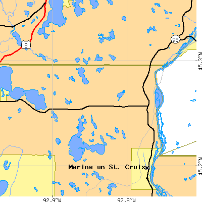 Zip code 55073 close-up map