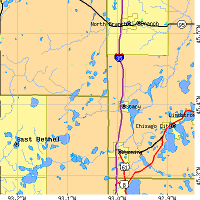 Zip code 55079 close-up map