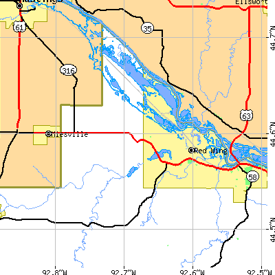 Zip code 55089 close-up map