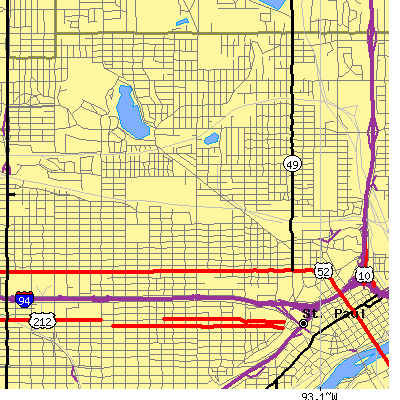 Zip code 55103 close-up map