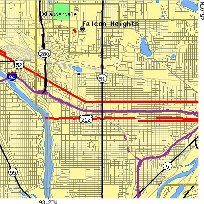 Zip code 55104 close-up map