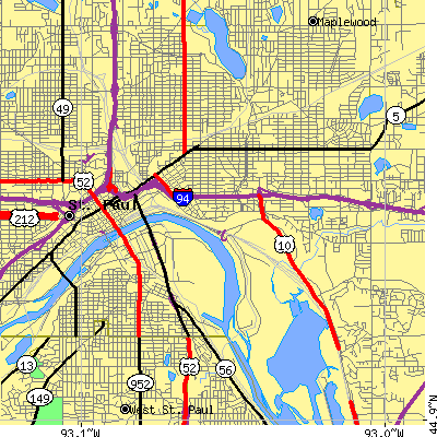 Zip code 55106 close-up map