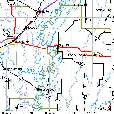 Zip code 72006 close-up map