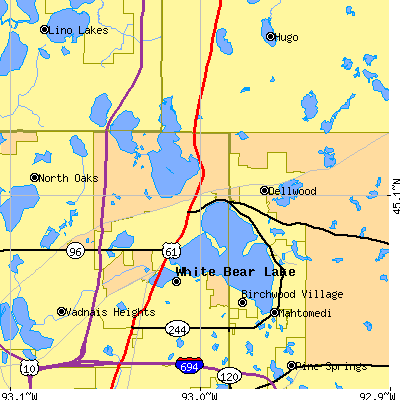 Zip code 55110 close-up map