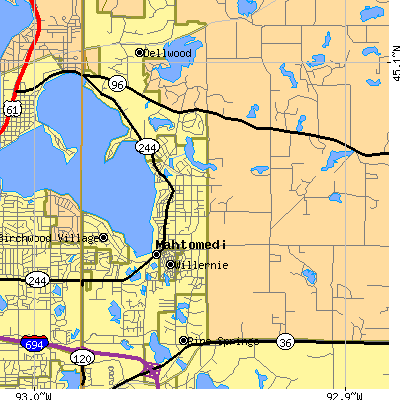Zip code 55115 close-up map