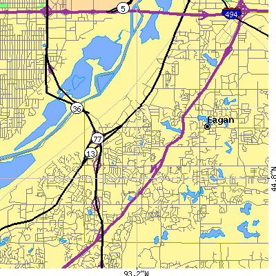 Zip code 55122 close-up map