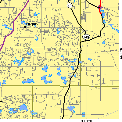 Zip code 55123 close-up map
