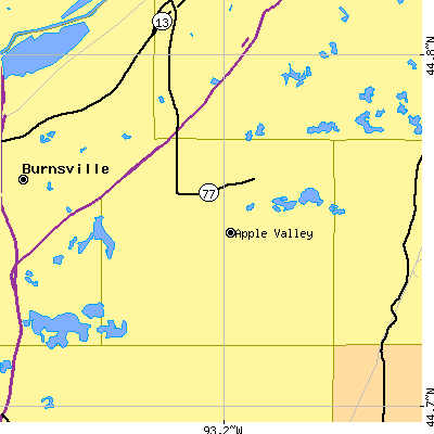 Zip code 55124 close-up map