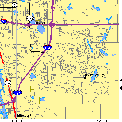 Zip code 55125 close-up map