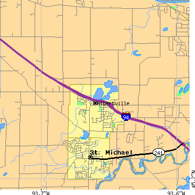 Zip code 55301 close-up map