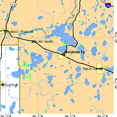 Zip code 55302 close-up map