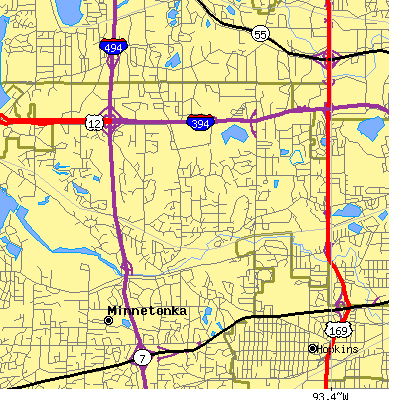 Zip code 55305 close-up map