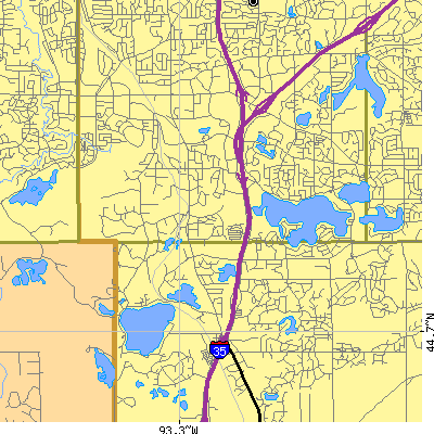 Zip code 55306 close-up map