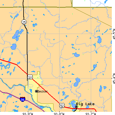 Zip code 55308 close-up map