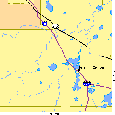 Zip code 55311 close-up map
