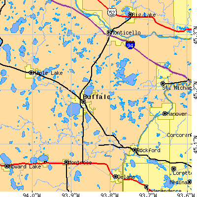 Zip code 55313 close-up map