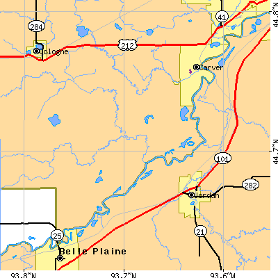 Zip code 55315 close-up map