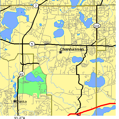 Zip code 55317 close-up map