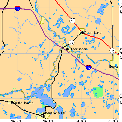 Zip code 55320 close-up map
