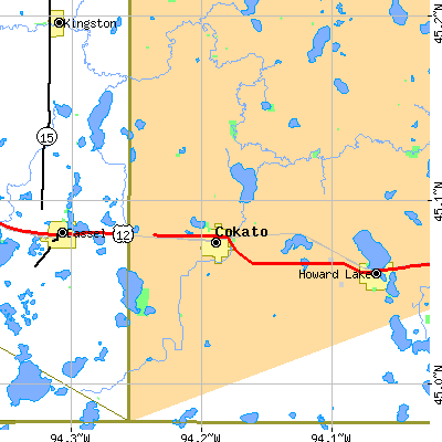 Zip code 55321 close-up map