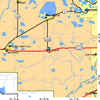 Zip code 55322 close-up map