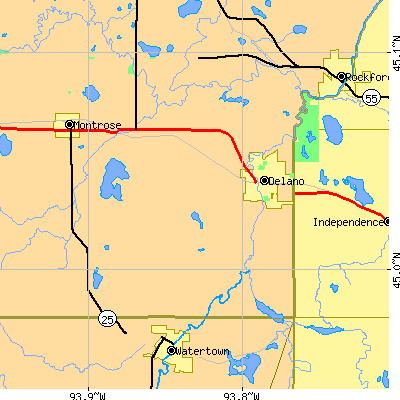 Zip code 55328 close-up map