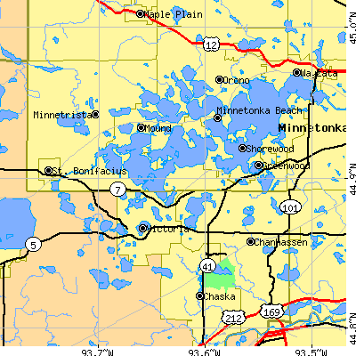 Zip code 55331 close-up map