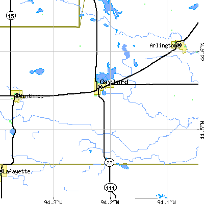 Zip code 55334 close-up map