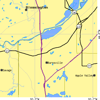 Zip code 55337 close-up map