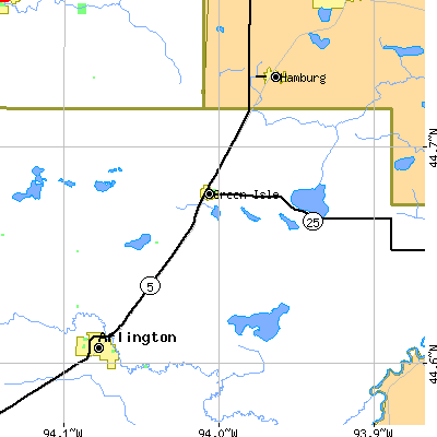 Zip code 55338 close-up map