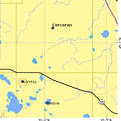 Zip code 55340 close-up map