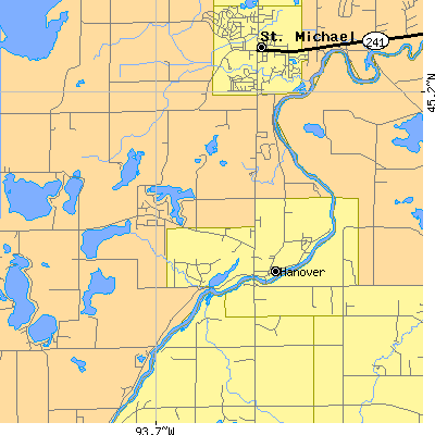 Zip code 55341 close-up map