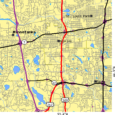 Zip code 55343 close-up map