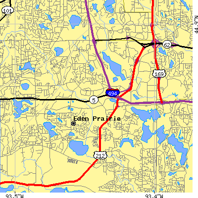 Zip code 55344 close-up map