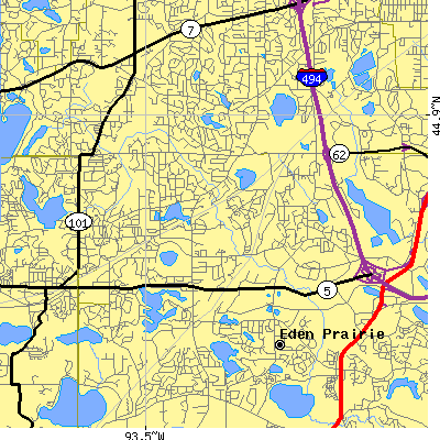 Zip code 55346 close-up map