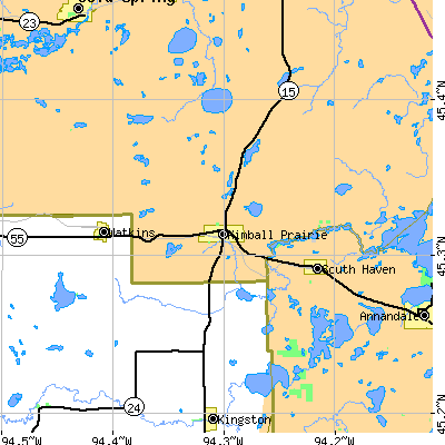 Zip code 55353 close-up map