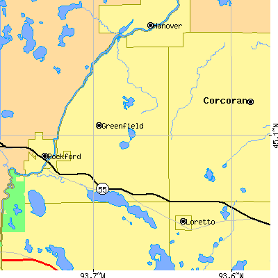 Zip code 55357 close-up map