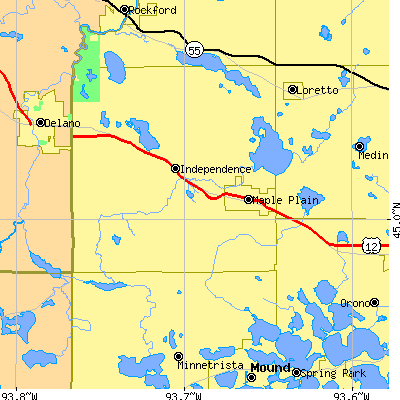 Zip code 55359 close-up map