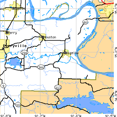 Zip code 72016 close-up map