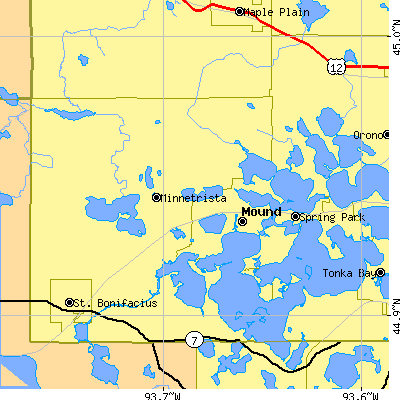 Zip code 55364 close-up map