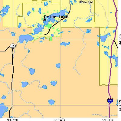 Zip code 55372 close-up map