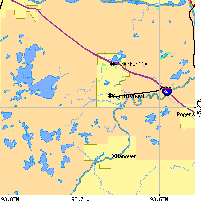 Zip code 55376 close-up map