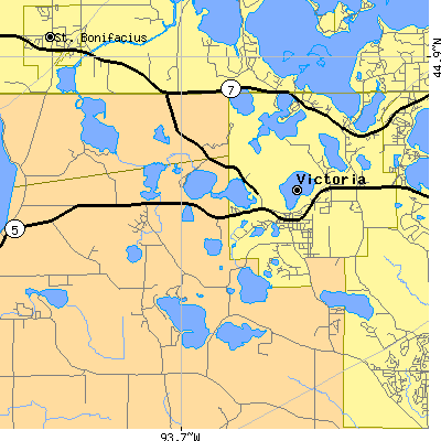 Zip code 55386 close-up map