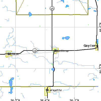 Zip code 55396 close-up map