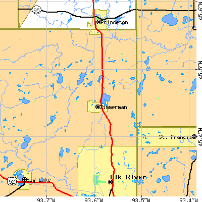Zip code 55398 close-up map