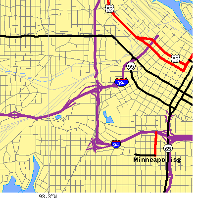 Zip code 55403 close-up map