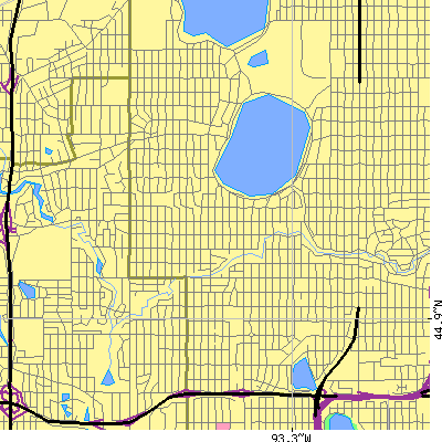 Zip code 55410 close-up map