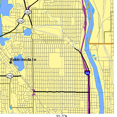 Zip code 55412 close-up map
