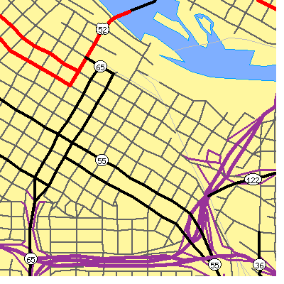 Zip code 55415 close-up map